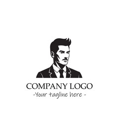 a man silhouette black and white illustration for logo company vector image
