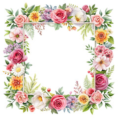 Fototapeta premium Floral Frame: Watercolor Roses