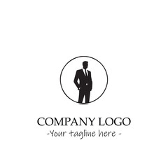a man silhouette black and white illustration for logo company vector image