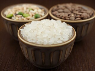 유기농 잡곡, 흰쌀, 렌틸콩