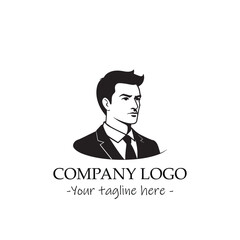 a man silhouette black and white illustration for logo company vector image