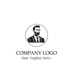 a man silhouette black and white illustration for logo company vector image