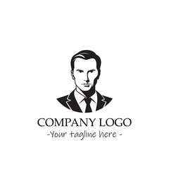 a man silhouette black and white illustration for logo company vector image