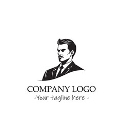 a man silhouette black and white illustration for logo company vector image