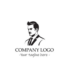 a man silhouette black and white illustration for logo company vector image