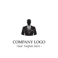 a man silhouette black and white illustration for logo company vector image