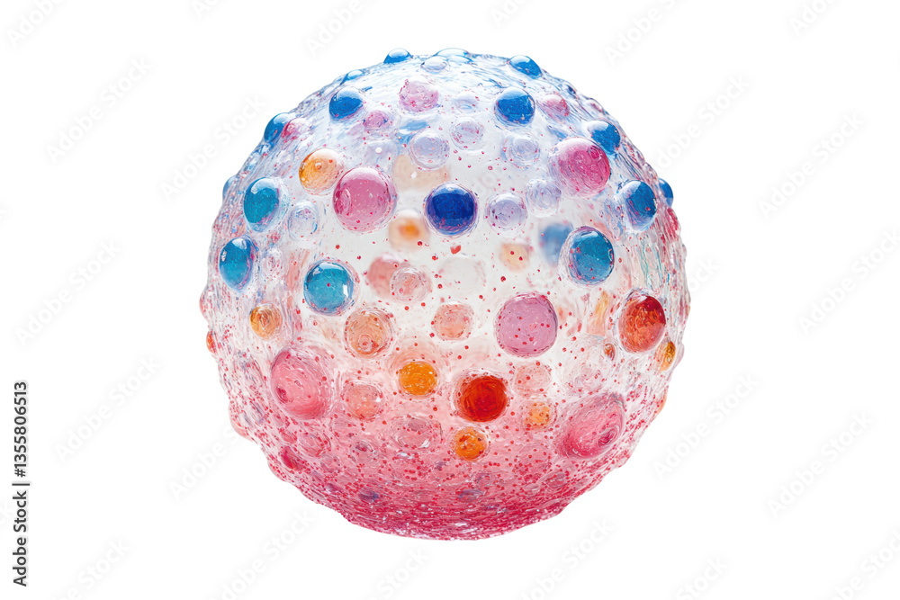 Aufkleber colorful textured ball with dots on a white isolated background, perfect for design projects.