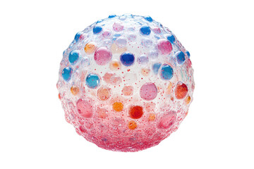 Colorful textured ball with dots on a white isolated background, perfect for design projects.