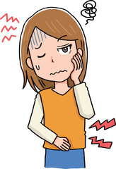 Obraz premium 体調不良女性の女性