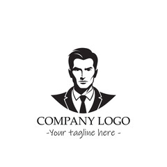 a man silhouette black and white illustration for logo company vector image