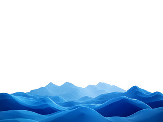 Obraz premium Abstract Blue Wave Landscape Digital Art Serene Background 3D Render Undulating Hills Smooth Curves