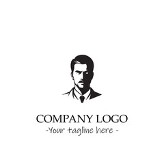 a man silhouette black and white illustration for logo company vector image