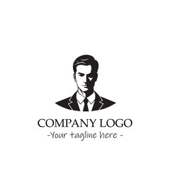 a man silhouette black and white illustration for logo company vector image