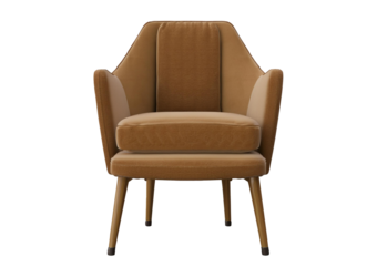 3d render armchair scene creator rendering for interior design or decoration projects isolated on transparent or white background