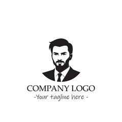 a man silhouette black and white illustration for logo company vector image