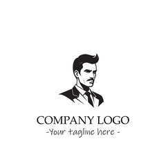 a man silhouette black and white illustration for logo company vector image