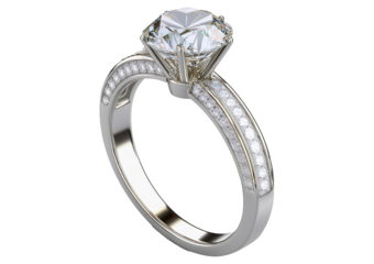 Diamond Ring isolated on transparent or white background