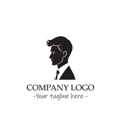 a man silhouette black and white illustration for logo company vector image