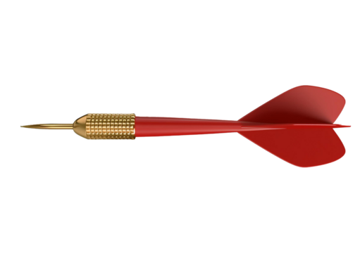 Dart Arrow side view on Isolated on transparent or white background