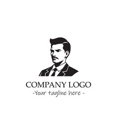 a man silhouette black and white illustration for logo company vector image