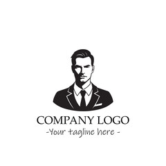 a man silhouette black and white illustration for logo company vector image