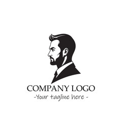a man silhouette black and white illustration for logo company vector image