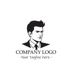 a man silhouette black and white illustration for logo company vector image