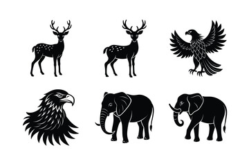 Vector Silhouettes of Majestic Animals