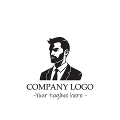 a man silhouette black and white illustration for logo company vector image