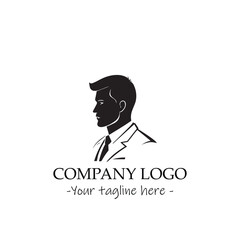 a man silhouette black and white illustration for logo company vector image