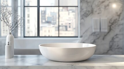 Blurred bathroom background and Marble