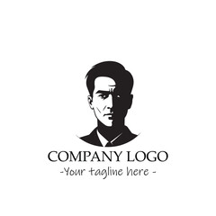 a man silhouette black and white illustration for logo company vector image