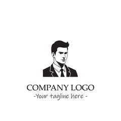 a man silhouette black and white illustration for logo company vector image