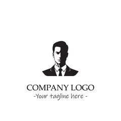 a man silhouette black and white illustration for logo company vector image