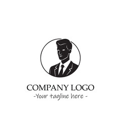 a man silhouette black and white illustration for logo company vector image