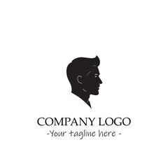 a man silhouette black and white illustration for logo company vector image