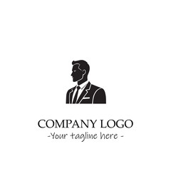 a man silhouette black and white illustration for logo company vector image