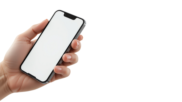 Unlock the future: discover the power in your palm with this sleek smartphone today and share the joy transparent background
