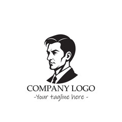 a man silhouette black and white illustration for logo company vector image