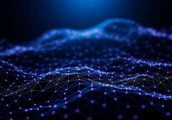 Abstract Network Connecting Nodes with Lines Technology Background Design