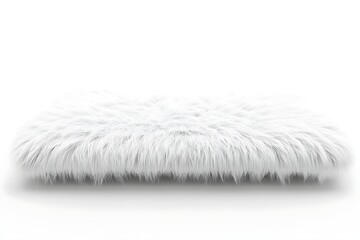 White faux fur rug, studio shot, product display