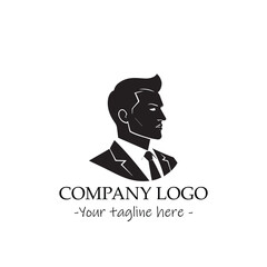 a man silhouette black and white illustration for logo company vector image