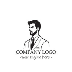 a man silhouette black and white illustration for logo company vector image
