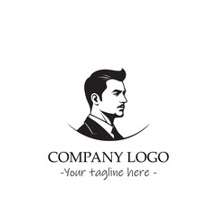 a man silhouette black and white illustration for logo company vector image