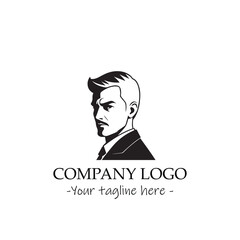 a man silhouette black and white illustration for logo company vector image