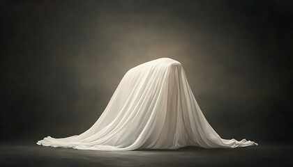 Covered object with dark studio.