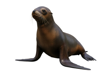 Naklejka premium Playful Pose: Photorealistic Close-Up of a Sea Lion