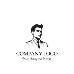 a man silhouette black and white illustration for logo company vector image