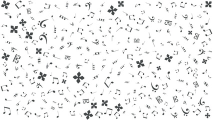 monochrome musical notes chord seamless pattern background vector