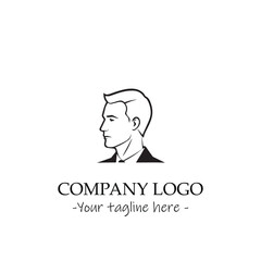 a man silhouette black and white illustration for logo company vector image